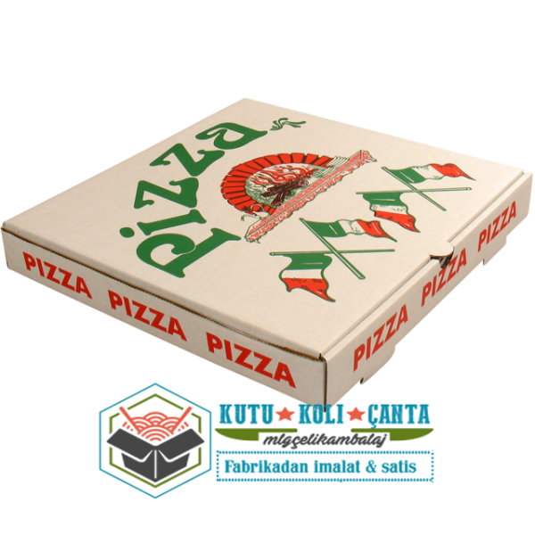 25 x 25 x 4  Pizza Kutusu Beyaz 